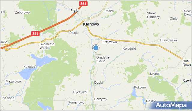 mapa Grądzkie Ełckie, Grądzkie Ełckie na mapie Targeo